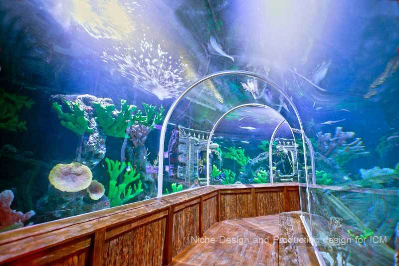 Enchanting tunnel of the Zambil Mall Aquarium